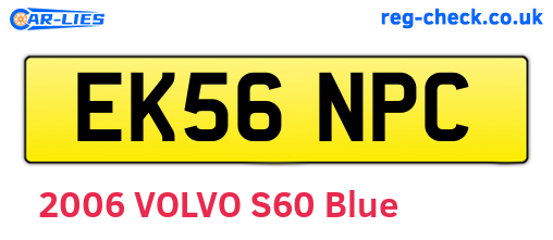 EK56NPC are the vehicle registration plates.