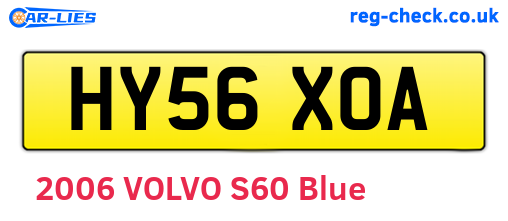 HY56XOA are the vehicle registration plates.