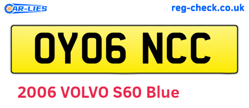 OY06NCC are the vehicle registration plates.