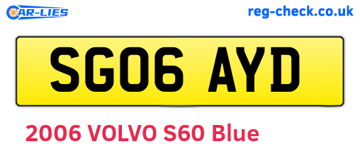 SG06AYD are the vehicle registration plates.