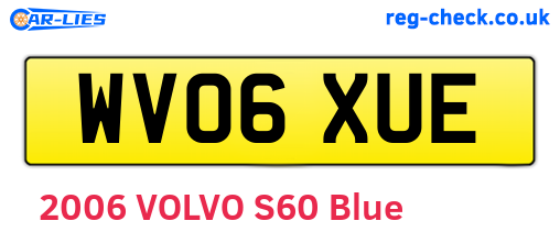 WV06XUE are the vehicle registration plates.