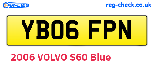 YB06FPN are the vehicle registration plates.