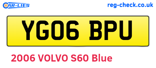 YG06BPU are the vehicle registration plates.