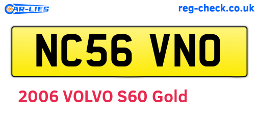 NC56VNO are the vehicle registration plates.