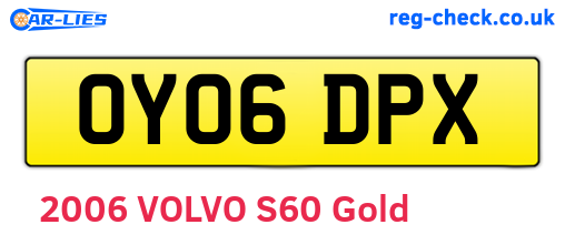 OY06DPX are the vehicle registration plates.