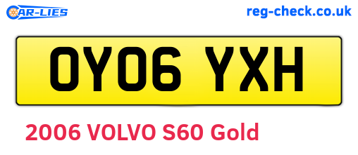OY06YXH are the vehicle registration plates.