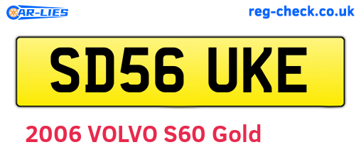 SD56UKE are the vehicle registration plates.