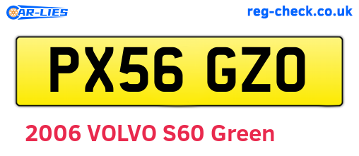 PX56GZO are the vehicle registration plates.