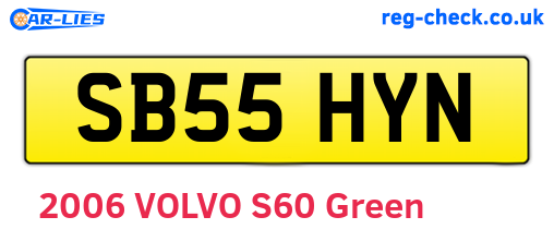 SB55HYN are the vehicle registration plates.