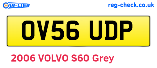 OV56UDP are the vehicle registration plates.