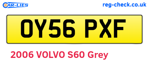 OY56PXF are the vehicle registration plates.