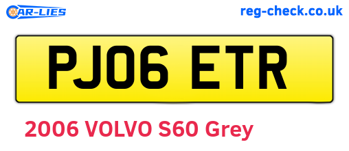 PJ06ETR are the vehicle registration plates.