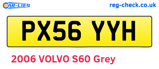 PX56YYH are the vehicle registration plates.