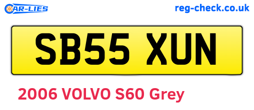 SB55XUN are the vehicle registration plates.