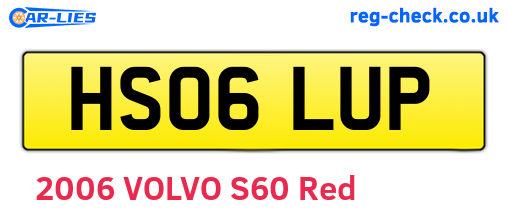 HS06LUP are the vehicle registration plates.