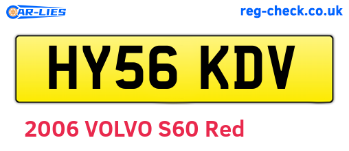 HY56KDV are the vehicle registration plates.