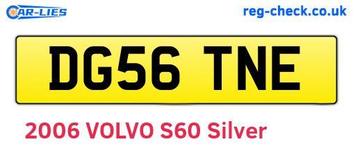 DG56TNE are the vehicle registration plates.