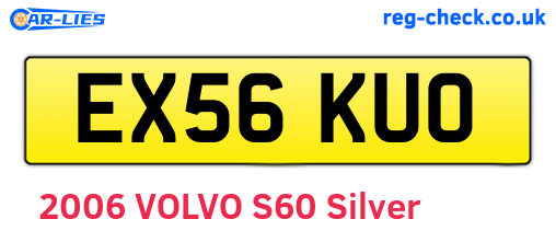 EX56KUO are the vehicle registration plates.