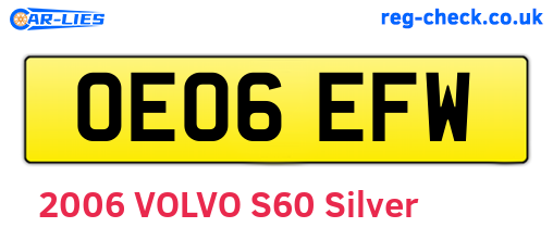 OE06EFW are the vehicle registration plates.