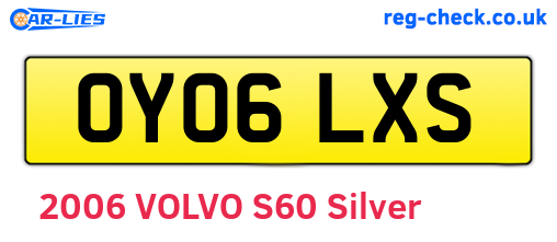 OY06LXS are the vehicle registration plates.