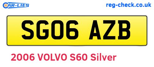 SG06AZB are the vehicle registration plates.