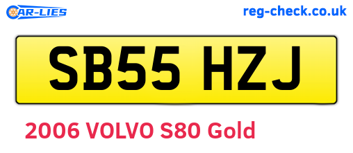 SB55HZJ are the vehicle registration plates.