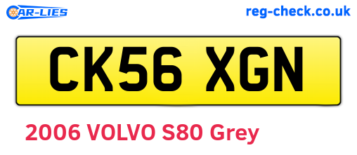CK56XGN are the vehicle registration plates.