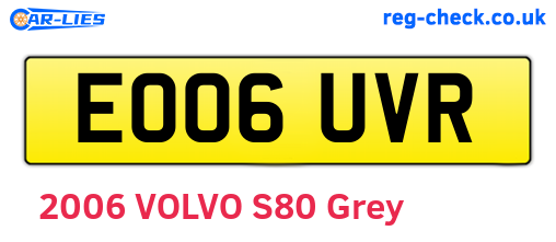 EO06UVR are the vehicle registration plates.