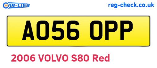 AO56OPP are the vehicle registration plates.