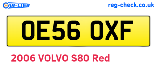 OE56OXF are the vehicle registration plates.