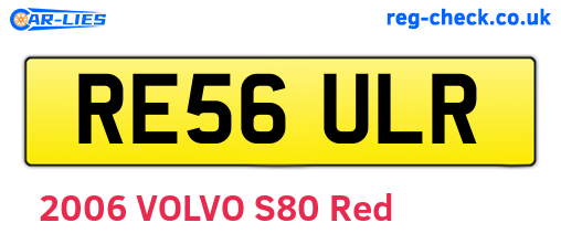 RE56ULR are the vehicle registration plates.