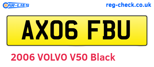 AX06FBU are the vehicle registration plates.
