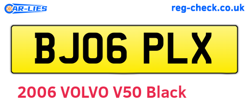 BJ06PLX are the vehicle registration plates.