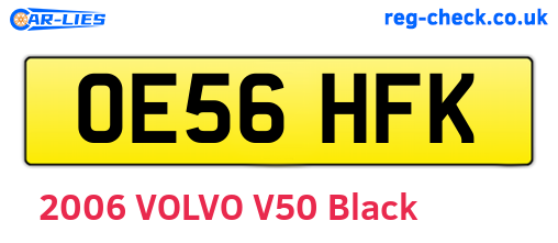 OE56HFK are the vehicle registration plates.