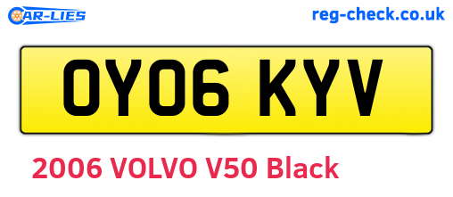 OY06KYV are the vehicle registration plates.