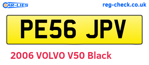 PE56JPV are the vehicle registration plates.