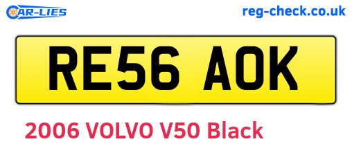 RE56AOK are the vehicle registration plates.