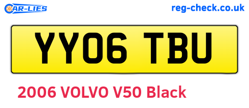 YY06TBU are the vehicle registration plates.