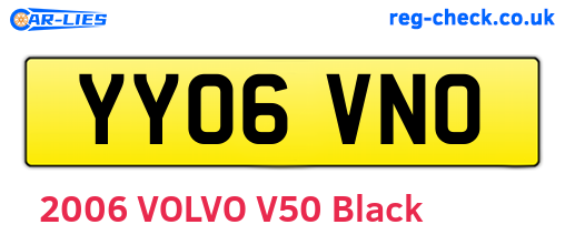 YY06VNO are the vehicle registration plates.