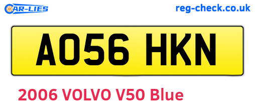 AO56HKN are the vehicle registration plates.