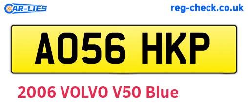 AO56HKP are the vehicle registration plates.