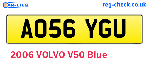 AO56YGU are the vehicle registration plates.