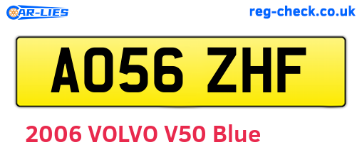 AO56ZHF are the vehicle registration plates.