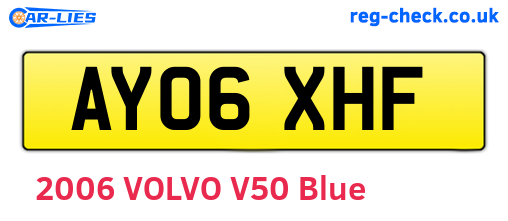 AY06XHF are the vehicle registration plates.