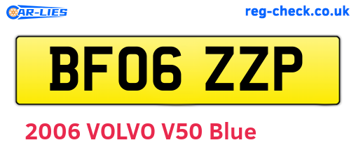 BF06ZZP are the vehicle registration plates.