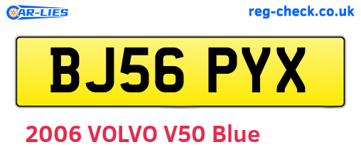 BJ56PYX are the vehicle registration plates.