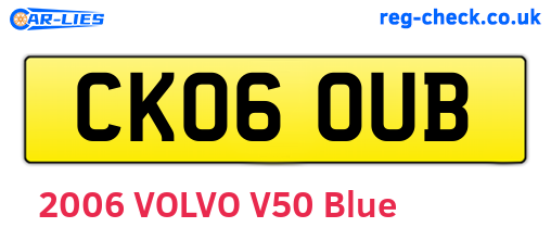 CK06OUB are the vehicle registration plates.