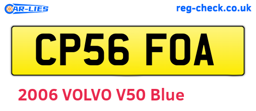 CP56FOA are the vehicle registration plates.