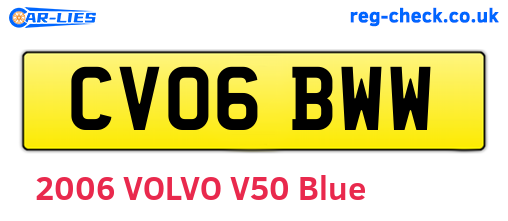 CV06BWW are the vehicle registration plates.