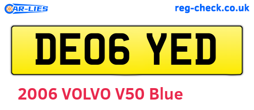 DE06YED are the vehicle registration plates.
